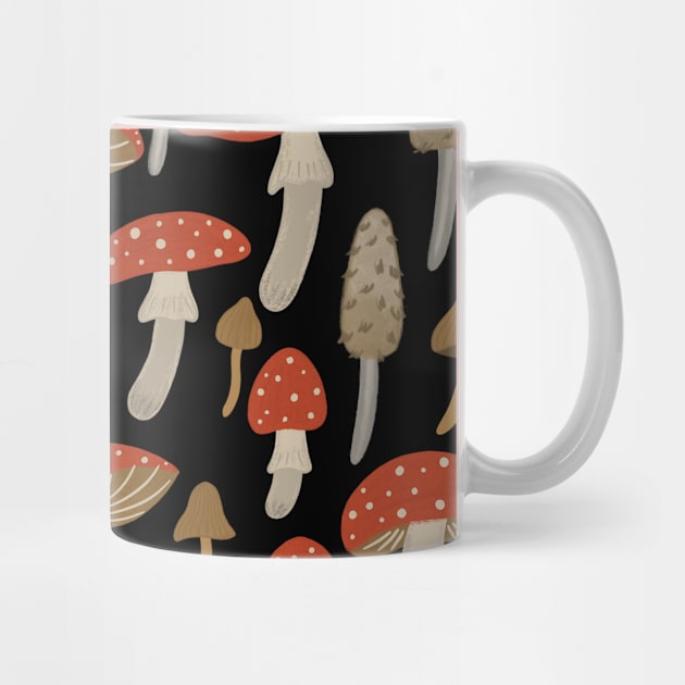 Cottagecore Mushroom Pattern Toadstool Forest by Kdeal12